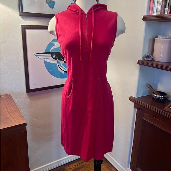 Croft & Barrow Sport Red Sleeveless Hoodie Made in USA Y2K 100% Cotton - Picture 1 of 3